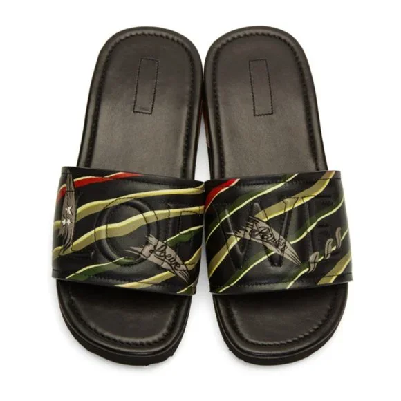 Loewe Black Paula Ibizas Edition Leather Logo Slides Loewe - Paula main image 2